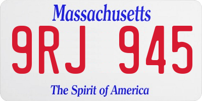 MA license plate 9RJ945