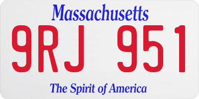 MA license plate 9RJ951
