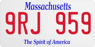 MA license plate 9RJ959