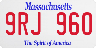 MA license plate 9RJ960