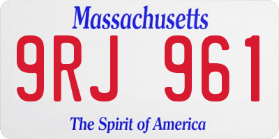 MA license plate 9RJ961