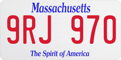 MA license plate 9RJ970