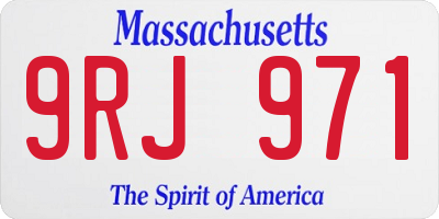 MA license plate 9RJ971
