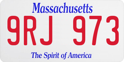 MA license plate 9RJ973