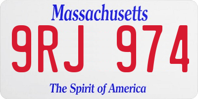 MA license plate 9RJ974