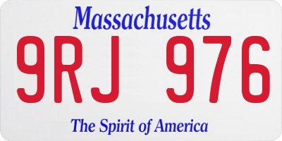 MA license plate 9RJ976