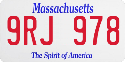 MA license plate 9RJ978