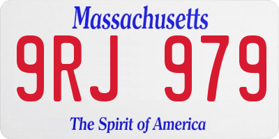 MA license plate 9RJ979