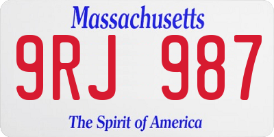 MA license plate 9RJ987