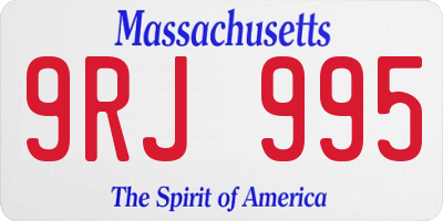 MA license plate 9RJ995