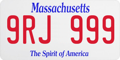 MA license plate 9RJ999