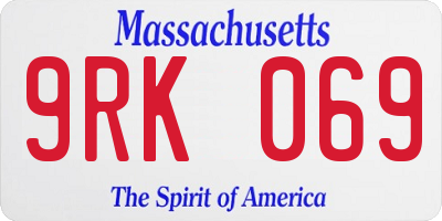 MA license plate 9RK069