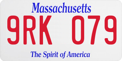 MA license plate 9RK079