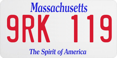 MA license plate 9RK119