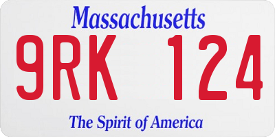 MA license plate 9RK124