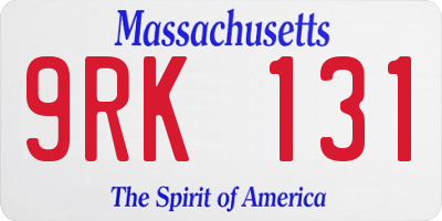 MA license plate 9RK131