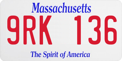MA license plate 9RK136
