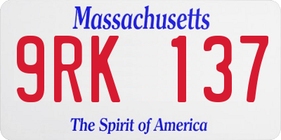 MA license plate 9RK137
