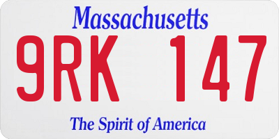 MA license plate 9RK147