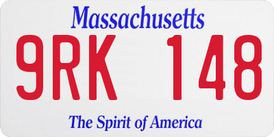 MA license plate 9RK148