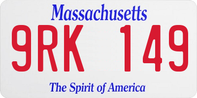 MA license plate 9RK149