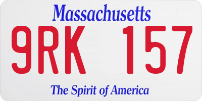 MA license plate 9RK157