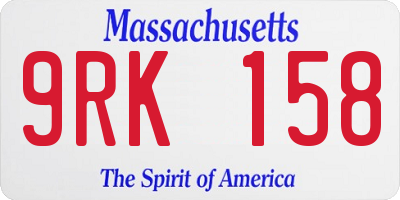 MA license plate 9RK158