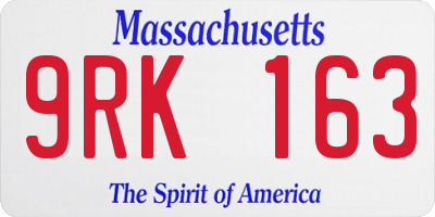 MA license plate 9RK163