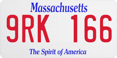 MA license plate 9RK166