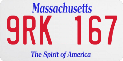 MA license plate 9RK167