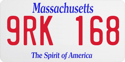 MA license plate 9RK168