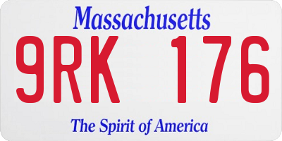 MA license plate 9RK176