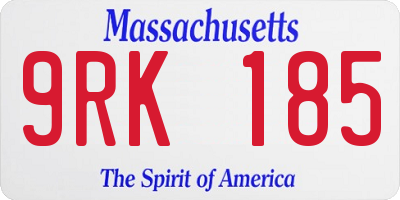 MA license plate 9RK185