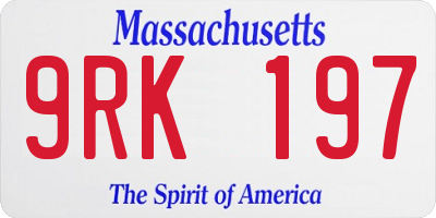 MA license plate 9RK197