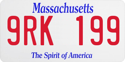 MA license plate 9RK199