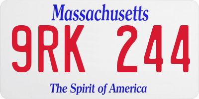 MA license plate 9RK244