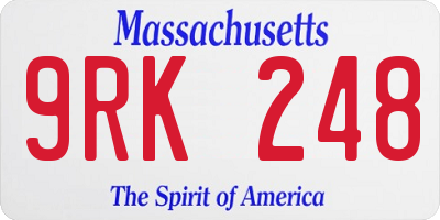 MA license plate 9RK248