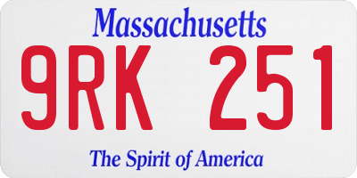 MA license plate 9RK251