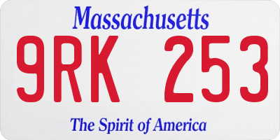 MA license plate 9RK253