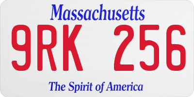 MA license plate 9RK256