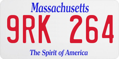 MA license plate 9RK264