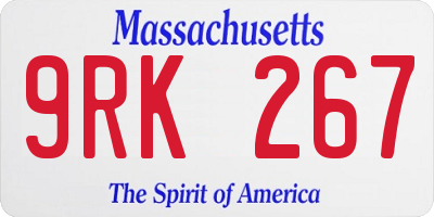 MA license plate 9RK267