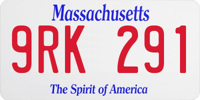 MA license plate 9RK291