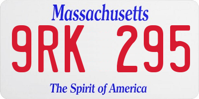 MA license plate 9RK295