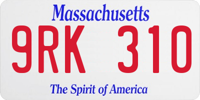 MA license plate 9RK310