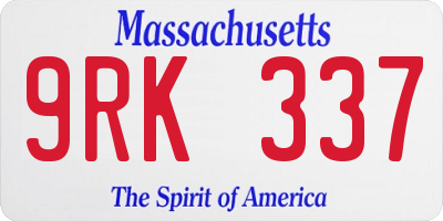 MA license plate 9RK337