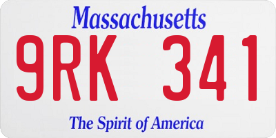MA license plate 9RK341