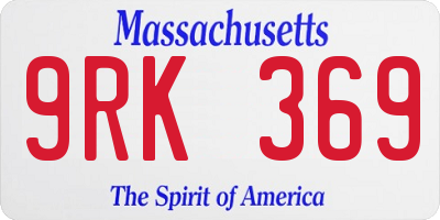 MA license plate 9RK369