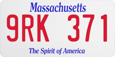 MA license plate 9RK371