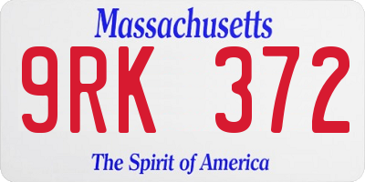 MA license plate 9RK372
